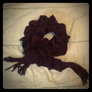 Purple ruffled scarf